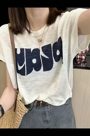 HERE&NOW Women Printed Round Neck Short Sleeves Top