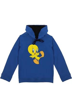 LOONEY TUNES Boys Blue Printed Hooded Sweatshirt