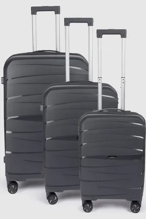 Teakwood Leathers Set of 3 Textured 360-Degree Rotation Hard-Sided Trolley Bags 191L