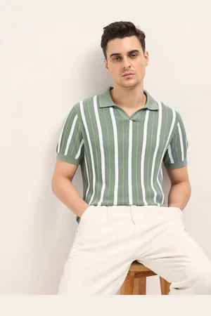 The Bear House Men Striped Polo Collar T-shirt