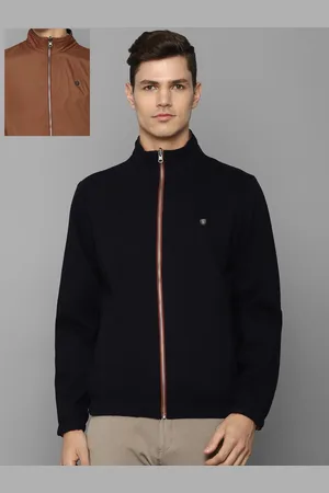 Louis Philippe Men Navy Blue And Brown Solid Reversible Sporty Jacket