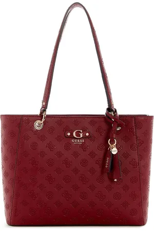 Guess Printed PU Structured Tote Bag with Quilted