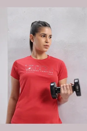 HRX Twin Collection Brand Logo Printed Rapid-Dry Training T-shirt