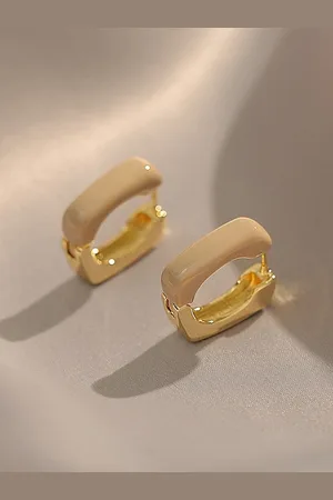 ZIVOM Gold-Plated Square Hoop Earrings