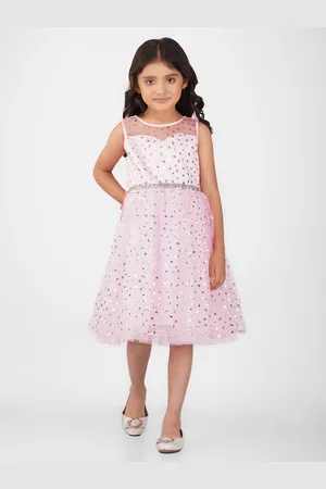 Toy Balloon Kids Toy Balloon Girls Boat Neck Embellished Sleeveless Fit & Flare Dress