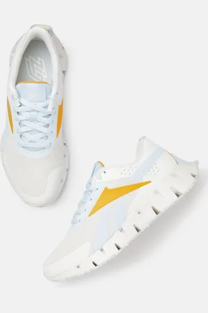Reebok Girls White Woven Design Zig Dynamica 2.0 Grade School Running Shoes