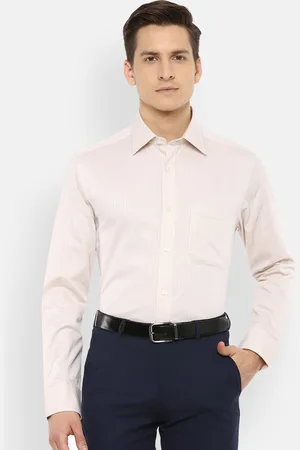 Louis Philippe Men Beige Opaque Formal Shirt