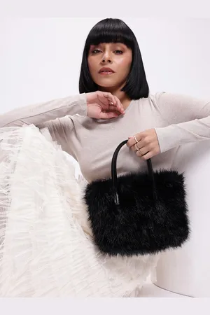 DressBerry Structured Handheld Bag With Fur