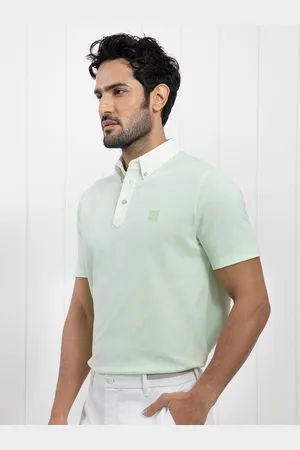 RARE RABBIT Men Parmat Polo Collar Cotton Slim Fit T-Shirt