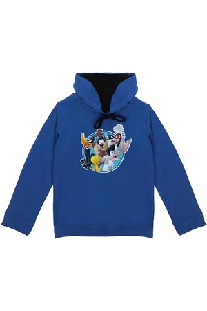 LOONEY TUNES Boys Blue Printed Hooded Sweatshirt