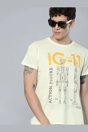 Kook N Keech Men Beige & White Mandalorian Printed Round Neck T-shirt
