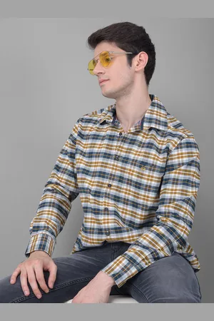 Crimsoune Club Slim Fit Checked Cotton Casual Shirt