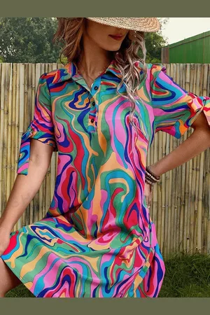 Moda Rapido Floral Print Applique Fit & Flare Dress