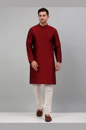 Jompers Band Collar Kurta with Churidar & Nehru Jacket