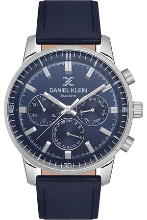 Daniel Klein Men Patterned Dial & Leather Straps Analogue Watch DK.1.13528-2