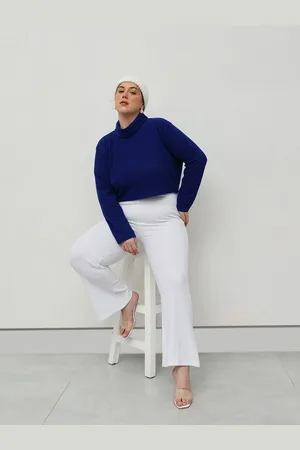 CURVY STREET Women Plus Size High Neck Top