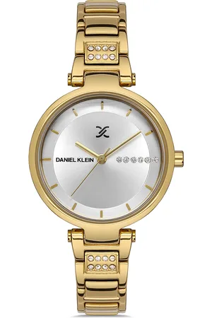 Daniel Klein Premium Women Silver And Gold Toned Dial Strap Watch DK.1.13206-4