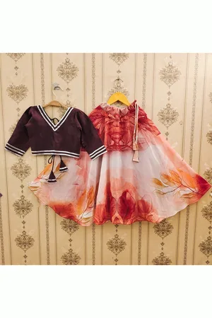 BAESD Girls V-Neck Gotta Patti Ready to Wear Lehenga With Blouse