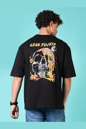 V-Mart Men Graphic Printed Round Neck Cotton Oversized T-shirt