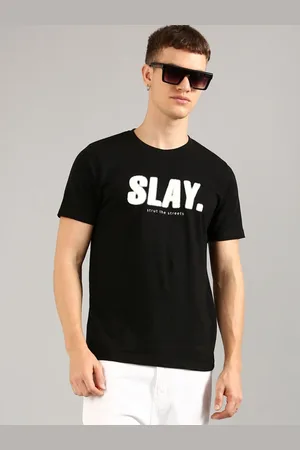 Joven Men Typography Printed Applique T-shirt