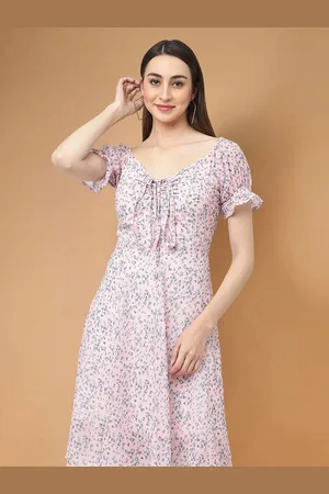 Moda Rapido Floral Print Applique Fit & Flare Dress