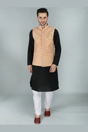 Exotic India Spanish Villa Kamdani Chikankari Ethnic Georgette Nehru Jacket Waist Coat