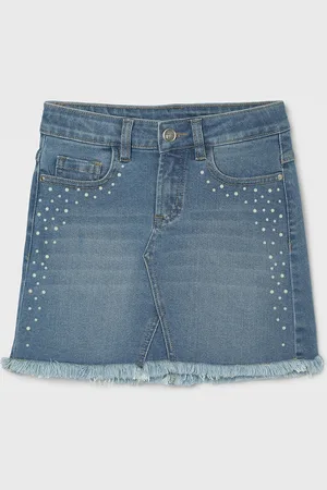 Lifestyle Girls Embellished Pure Cotton Knee-Length Skorts