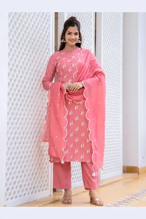 Kalini Women Embroidered Regular Thread Work Kurta with Trousers & With Dupatta