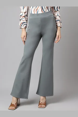 Latin Quarters Women Flared Mid-Rise Plain Bootcut Trousers