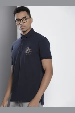 Tommy Hilfiger Men Pure Cotton Solid With Embroidered Detail Polo Collar T-shirt