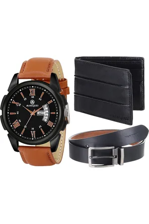 MARKQUES Men Textured Leather Accessory Gift Set
