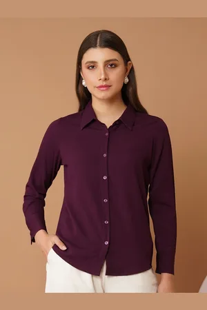 Chemistry Women India Slim Fit Spread Collar Textured Casual Shirt