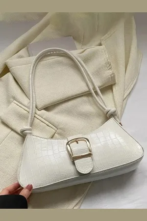 Stylecast White Textured Bucket Shoulder Bag