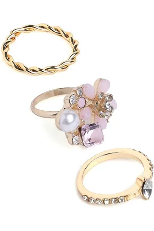 Aldo Set of 3 Stone-Studded Finger Ring