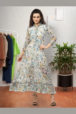Moda Rapido Floral Print Keyhole Neck Applique Fit & Flare Dress