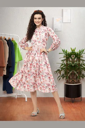 Moda Rapido Floral Print Applique Fit & Flare Dress