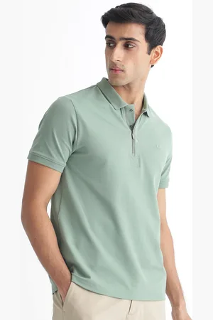 RARE RABBIT Men Rings-4 Slim Fit Solid Polo Collar T-Shirt