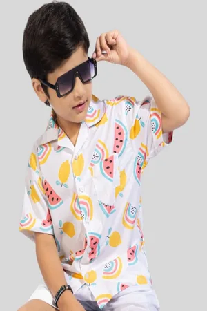 BAESD Unisex Kids Comfort Floral Opaque Printed Casual Shirt