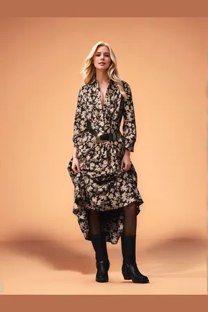 DressBerry Women Floral Printed Calf-Length Dress