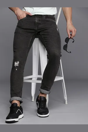WROGN Men Slim Fit Mildly Distressed Light Fade Stretchable Jeans