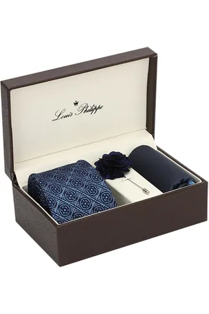 Louis Philippe Men Blue Printed Accessory Gift Set