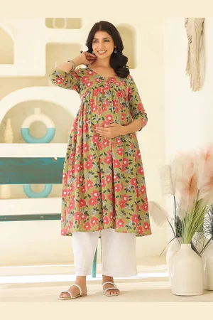 Janasya Women Floral Printed Floral Maternity Kurta