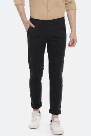 SPYKAR Men Navy Blue Slim Fit Solid Chinos