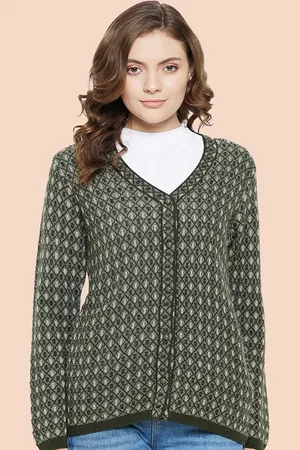 CLAPTON Women Self Design Woollen Cardigan