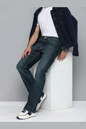Flying Machine Men Bootcut Heavy Fade Stretchable Mid-Rise Jeans