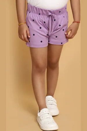 V-Mart Girls Polka Dots Printed Cotton Shorts