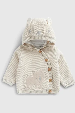 Mothercare Unisex Kids Embroidered Detail Hooded Cotton Cardigan Sweater
