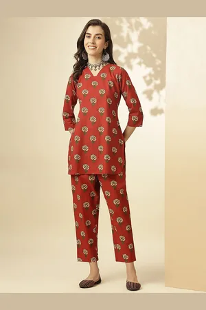 Roadster The Lifestyle Co Printed Pure Cotton Tunic & Trouser Co-ord