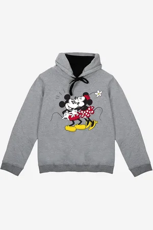YK Girls Grey Printed Hooded Sweatshirt