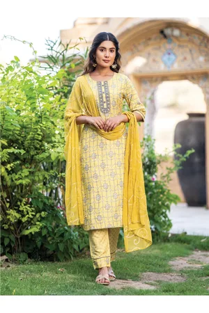 Moda Rapido Women Ethnic Motifs Regular Pure Cotton Kurta with Trousers & With Dupatta